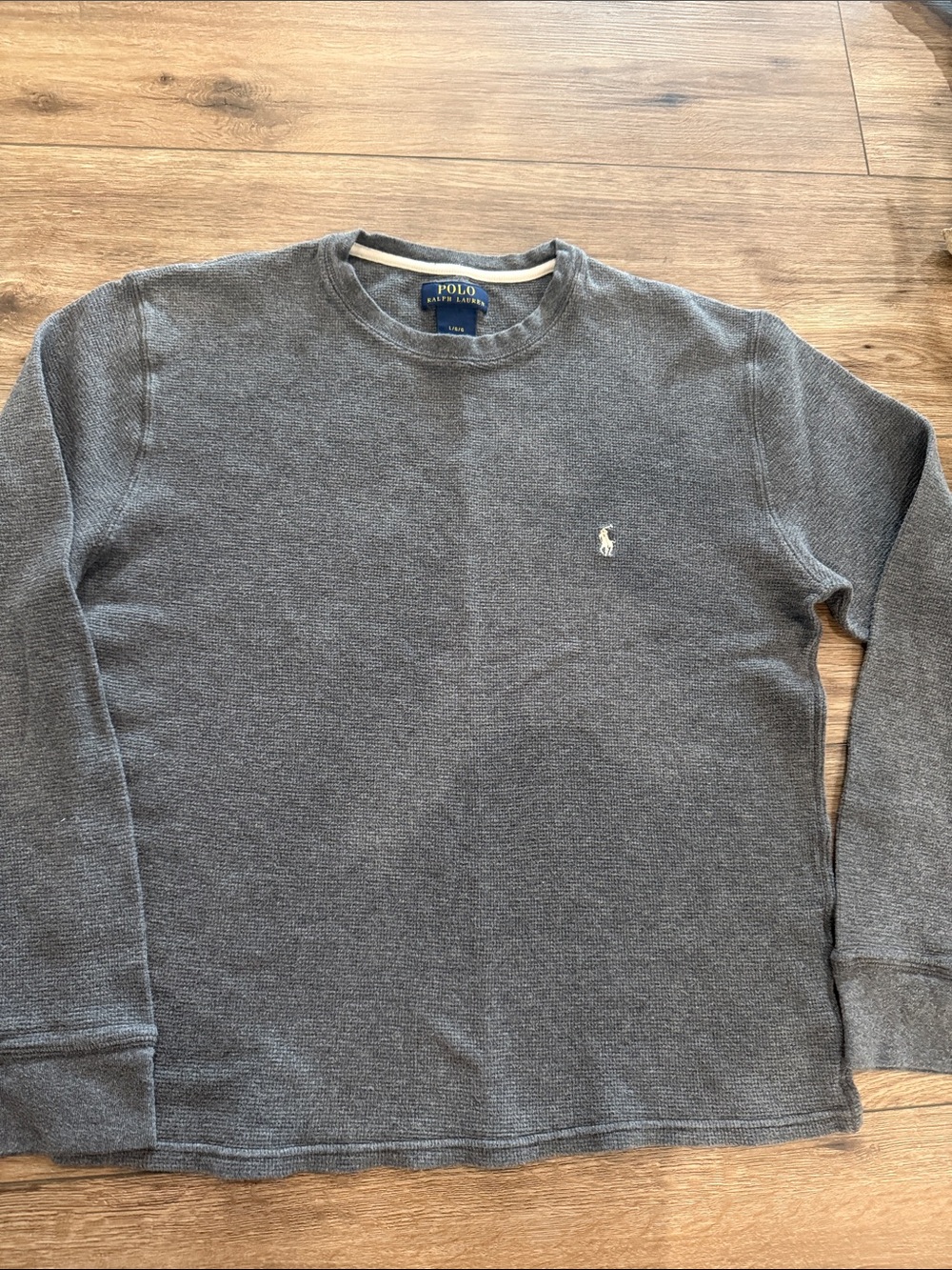 Polo by Ralph Lauren Gray Crewneck Sweater with Contrast Trim - Picture 1 of 4